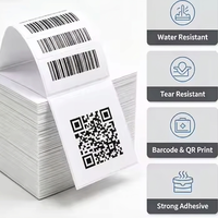 Étiquette autocollante vierge en accordéon, autocollant étanche pour code-barres et QR code pour imprimante thermique, marquage d'expédition d'entrepôt