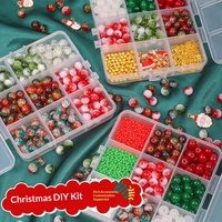 Kit d'accessoires de bijoux faits main pour la fabrication de bracelets en perles de verre soufflé ou en verre, matériaux de bricolage pour perles de Noël