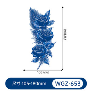 Tatuajes de <span class=keywords><strong>Flores</strong></span> para <span class=keywords><strong>Mujer</strong></span>, Resistentes al Agua, Realistas, de Rosas, Pegatinas de Tatuajes de Papel Indio, Arte Corporal para Brazos, Cuello y Manos - Product Image 4