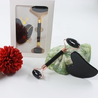 Ensemble de rouleaux de jade rose en résine naturelle Gmagic, pour les cernes sous les yeux, massage du visage et du cou, pour usage commercial et domestique