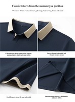 Polo pour homme à col en V rafraîchissant, antibactérien 7A, col color block, respirant, décontracté et professionnel, manches courtes, tailles M-4XL