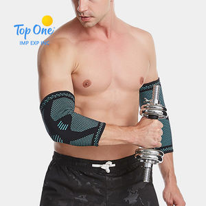 Top One logotipo personalizado tejido elástico gimnasio Fitness brazo protección béisbol y Cricket codo Brace manga Premium rodilleras - Product Image 1