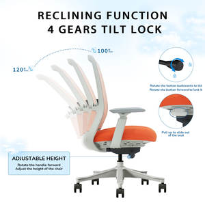 <span class=keywords><strong>Silla</strong></span> de Oficina Ejecutiva de Diseño Contemporáneo Personalizada, Giratoria, Reclinable, Ergonómica, con Reposabrazos Ajustables, Giratoria de Nailon de 360 Grados - Product Image 5