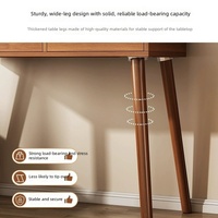 Coiffeuse en bois avec miroir lumineux et tabouret rembourré, bureau de maquillage moderne pour chambre à coucher