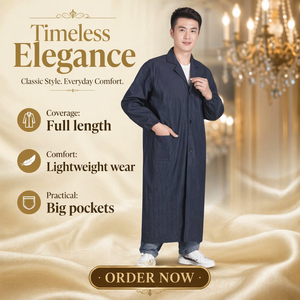 Wholesale Men's Labor Protection Dustproof Coat Overalls Work <strong>Clothes</strong> Polyester Material Long Sleeve Wear-Resistant - Product Image 4