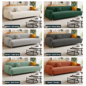 Divano Componibile Minimalista Italiano in Tessuto Crema per Piccoli Soggiorni e Arredamento Domestico - Product Image 5