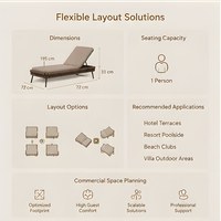 Chaise longue double en aluminium pour extérieur, résistante à l'eau, idéale pour hôtel, plage et piscine – Vente directe usine