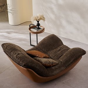 Sillón Reclinable <span class=keywords><strong>de</strong></span> Cuero Genuino <span class=keywords><strong>de</strong></span> Estilo Nórdico Italiano Minimalista para Sala <span class=keywords><strong>de</strong></span> Estar, Mueble <span class=keywords><strong>de</strong></span> Alta Gama para Dormitorio con Patas <span class=keywords><strong>de</strong></span> Madera - Product Image 4