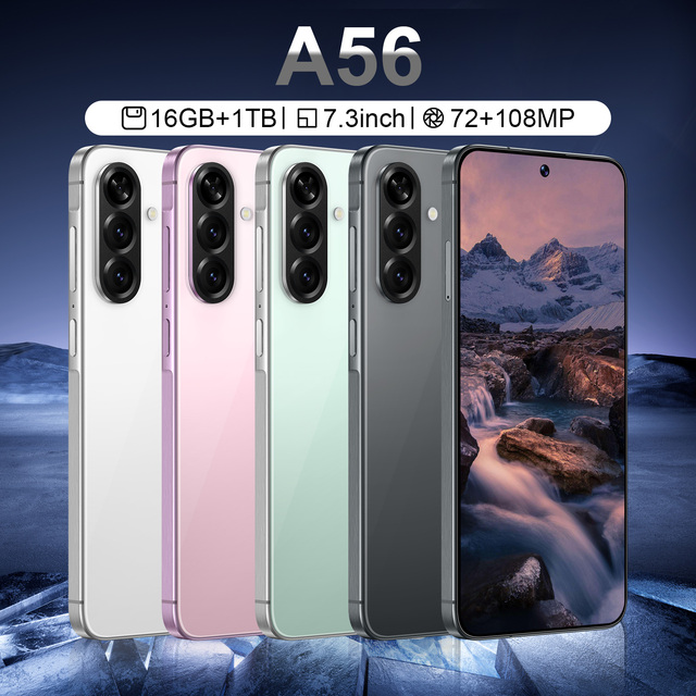 High Quality Wholesale A56 PRO 16G+1TB 5G Smartphone Large-Screen Hot Style 144Hz Big Screen Global Unlocked Phones Dual-SIM