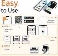Machine à étiquettes Bluetooth Rongta R22 avec ruban, étiqueteuse sans fil portable, machine à étiquettes manuelle pour étiquettes de codes-barres