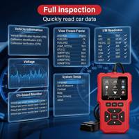 Escáner de Diagnóstico de Fallas para Vehículos V919 al Precio Más Bajo, Lector OBD2 Rojo, Escáner Multifuncional para Eliminación de Fallas