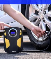 Gonfleur de pneus de voiture en plastique 12V avec manomètre numérique, lumière d'urgence, batterie 6000mAh, certifié CE, pompe à air portable pour voitures