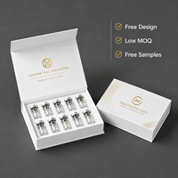Caja de Cartón Negra Magnética Reciclable para Viales de Péptidos de 3ml, 5ml y 10ml con Varias Ranuras para Paquetes de 1/2/3/4/5/6 Viales