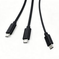USB Typ C 3.1 Stecker auf Dual Typ C Stecker Kabel 750mm Schwarz Hochgeschwindigkeits-10Gbps-Datenübertragung Ladekabel für Mobiltelefone
