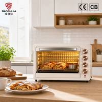 Four électrique de comptoir à double température 45L 1800W avec minuterie 60 min, chauffage indépendant, certifié CE CB, approvisionnement OEM CBU SKD CKD
