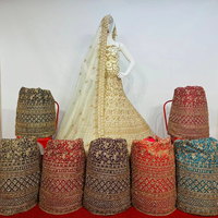 Nouvelle collection Twinkle : 5 modèles de lehenga semi-cousus brodés de pierres Jarkan, avec longue blouse, 10 options colorées, style indien