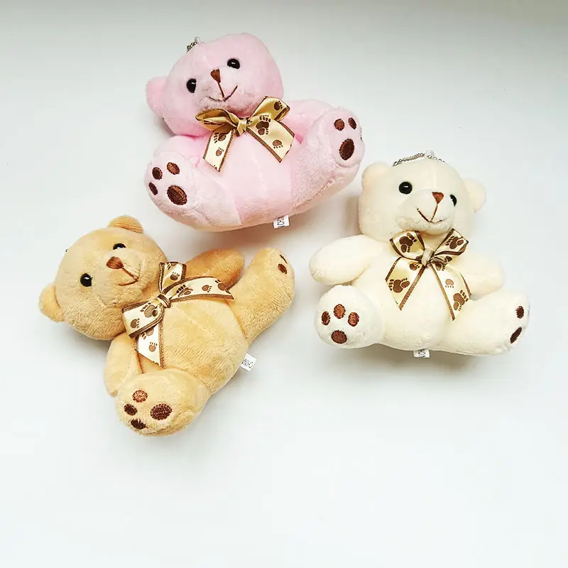 mini toy plush teddy bear keychain fashion small size stuffed soft small mini teddy bear