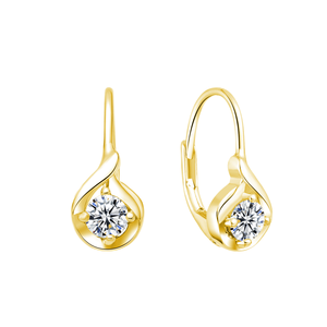 Pendientes Pequeños de Plata de Ley 925 con Cierre de Palanca, Chapados en Oro Rosa y con Circonitas - Regalo Moderno para Bodas y Fiestas - Product Image 5