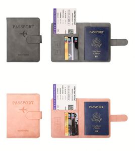 Porte-passeport antivol RFID en PU avec fermeture éclair et bouton-pression, sac de rangement multifonctionnel pour documents de voyage et cartes - Product Image 1