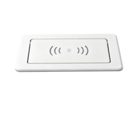 Prise de bureau coulissante latérale, 2 prises électriques standard britanniques, USB type C, blanc