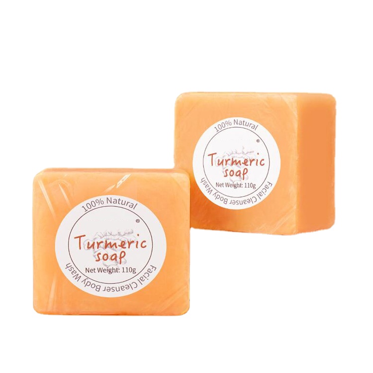 Мыло ручной работы, куркума, против акне, для удаления прыщей, темных пятен, мыло, куркума, Цитрон, натуральная квадратная куркума, травяное мыло, органическое