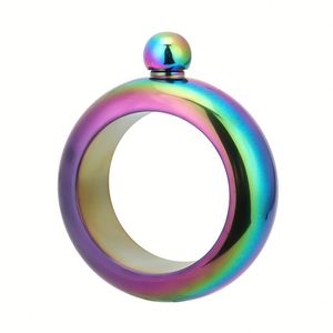Botella de Alcohol Portátil en Forma de Brazalete de Acero Inoxidable 304, a Prueba de Fugas, Redonda, para Viajes, Whisky - Product Image 4