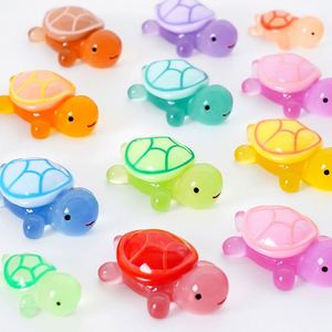 Customized Design <b>Animals</b> Tortoise Glow Dark 3D Resin Flatback Charms Cartoon Miniature Microlandschaft Promotional Silk Screen - Product Image 1