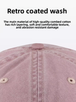 Gorra de béisbol unisex de verano de 6 paneles de pana, poliéster/algodón, con hebilla metálica, protección solar suave, parte superior profunda, visera ancha y letras comunes.