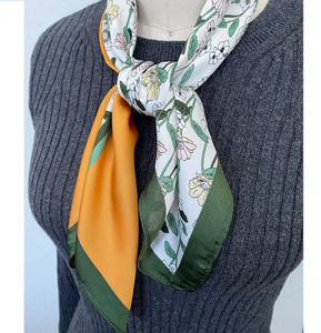 Cuello 100% Bufanda de seda Impresión personalizada Bufandas al por mayor Diseñador Head Bag Mujeres Elegante Bufanda de vuelo Twillies - Product Image 5