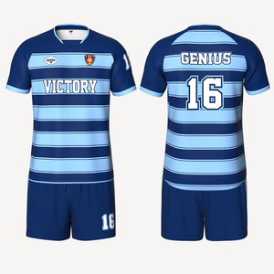 All'ingrosso maglia personalizzata Rugby uniforme Polo blu Blank manica corta Polo camicia sublimata Rugby Polo giacca per gli uomini - Product Image 2