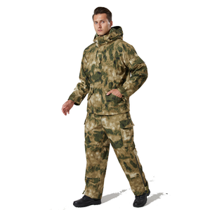 Combinaison imperméable coupe-vent d'hiver G8 FG Camo Green Khaki Digital Grey avec veste et pantalon en polaire amovible - Product Image 1