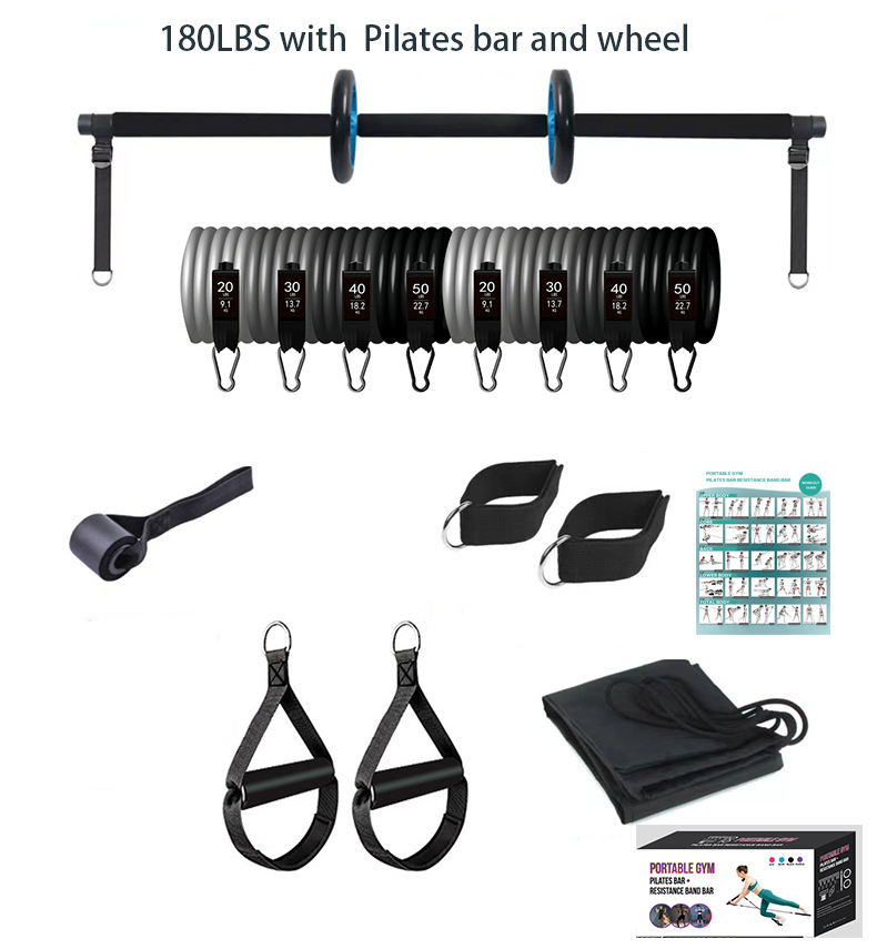 180LBS tpe avec barre et roue de Pilates