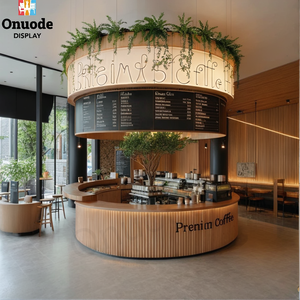 Mostrador Redondo Personalizable para Cafetería o Restaurante con Iluminación LED, Ecológico y Resistente para Cafeterías y Vitrinas - Product Image 2