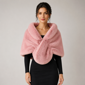 Châle Cape en Fausse Fourrure pour Femme, Écharpe Épaule en Peluche Élégante pour Mariage Hivernal, Soirée Nuptiale, Étole, Couleurs Personnalisées en Gros - Product Image 3