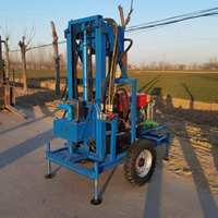 Foreuse à eau portable à essence avec pompe à engrenages et moteur, machine de forage de puits de 200 m