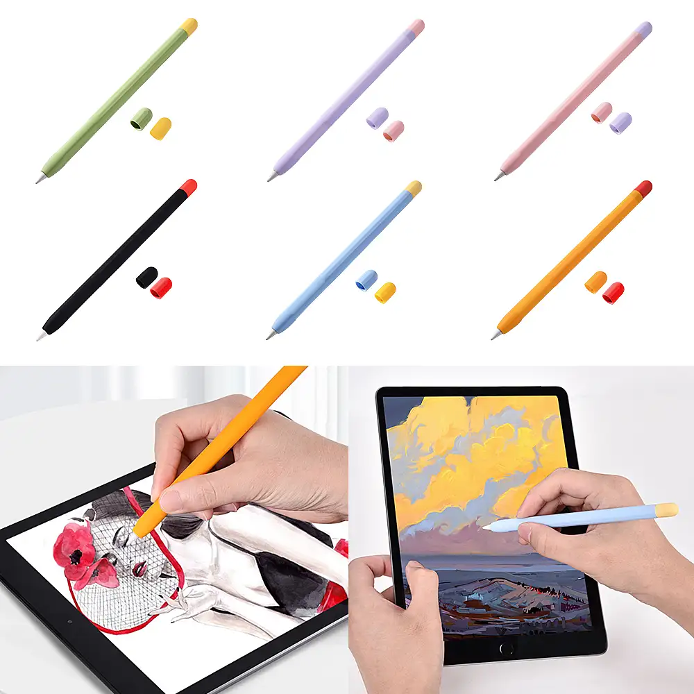 Чехол для карандашей Apple, милый мягкий силиконовый пенал для iPad, защитный чехол