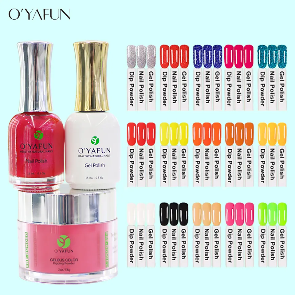 2000 Colors Acrylic Nail Dipping Powder 3 In 1 Perfect Color Match Gel Polish And Nail Polish Set