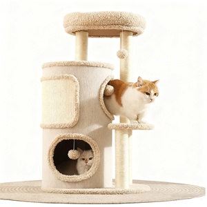 Bốn mùa phổ quát nhiều lớp tự nhiên sisal màu nhảy nền tảng mèo cây chung cư với hai lớp tích hợp leo núi giá - Product Image 1