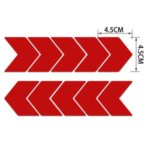 Cinta reflectante de flecha, adhesivo de advertencia de seguridad, para camión, motocicleta, coche, Estilismo, 10 Uds. - Product Image 2