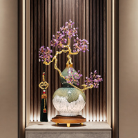 Nouvelle collection de décorations en cristal violet naturel, décorations d'intérieur en céramique haut de gamme, articles artisanaux créatifs.