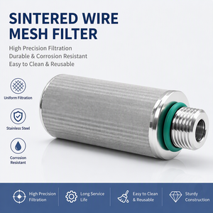 Nuevo <span class=keywords><strong>Filtro</strong></span> Poroso Lavable de Acero Inoxidable Sinterizado Huahang de 10 Micras con Conexión Roscada, Resistente a Altas Temperaturas, Industrial - Product Image 3