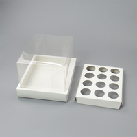 Nouvelle Boîte Cadeau Faite à la Main Transparente pour Gâteaux et Cupcakes, Biodégradable, 6/12/24 Cavités, Mini Carrée ou Circulaire, pour Emballage
