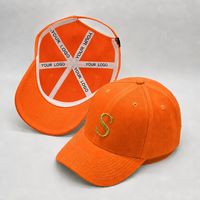 Casquette de baseball snapback orange de haute qualité, six panneaux, en coton, avec logo brodé, couleur personnalisée, ajustable, fournisseur OEM