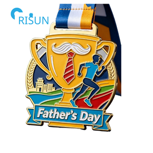 Médaille personnalisée pour la fête des pères, mini marathon, course à pied, pour le meilleur papa, le super père, le père, cadeau de fête des pères - Product Image 4
