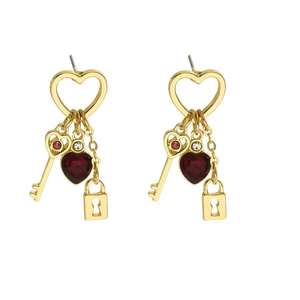 Pendientes colgantes con forma de candado de circonita de lujo ligero para mujer, encantadores pendientes de moda, regalos de joyería - Product Image 1