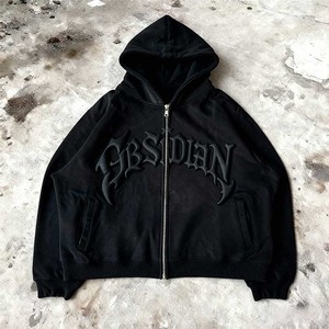 Хит продаж <span class=keywords><strong>2026</strong></span>: Американский уличный стиль, оверсайз худи унисекс с эффектом кислотной стирки, с объемным 3D-принтом, укороченный, свободный крой, на молнии - Product Image 1