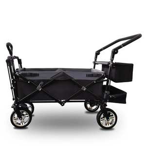 ढहने वाली धातु उपयोगिता ट्रॉली वैगन प्लास्टिक रोल कंटेनर के लिए बाहरी बगीचे समुद्र तट पिकनिक निशान के लिए - Product Image 2