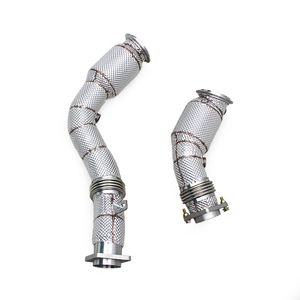 Luxury Exhaust Downpipe with <b>Catalyst</b> for M3/M4 F80/F82 3.0T 2014-2019 Boska Racing Stainless Steel High Flow Catted Downpipe - Product Image 1