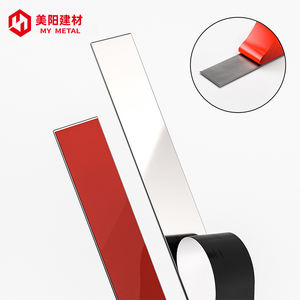 Factory Spot <span class=keywords><strong>Flat</strong></span> <span class=keywords><strong>Metal</strong></span> Trim Espejo de acero inoxidable Tiras con respaldo autoadhesivo dorado para decoración de pared de fondo - Product Image 4