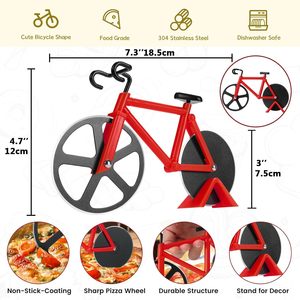 Cortador <span class=keywords><strong>de</strong></span> <span class=keywords><strong>Pizza</strong></span> con Forma <span class=keywords><strong>de</strong></span> Bicicleta, <span class=keywords><strong>de</strong></span> Acero Inoxidable, Lindo y Funcional, para Hombres, Papás, Amantes <span class=keywords><strong>de</strong></span> las Bicicletas, Día del Padre, Navidad, Cumpleaños - Product Image 3